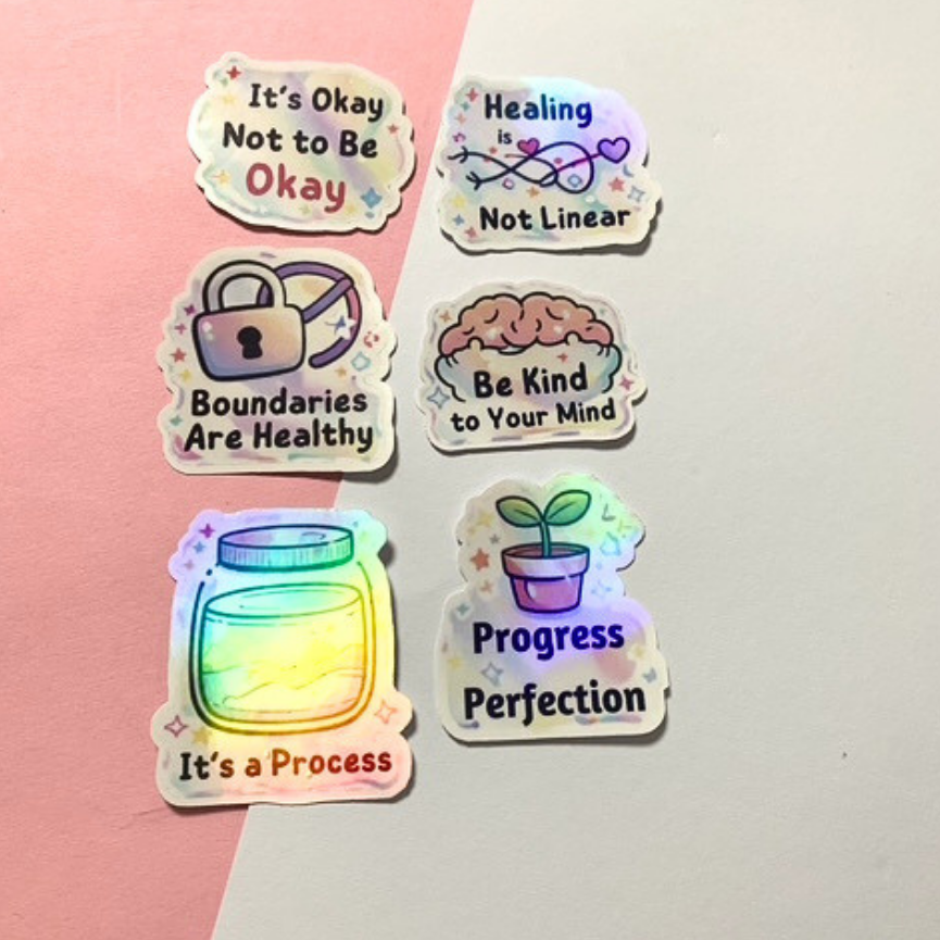 Cute Mental Health Sticker Pack 💖 | Kawaii Self Care Stickers | Waterproof Vinyl | Planner Laptop Decals | Handmade in Germany