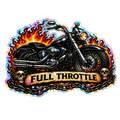 Full Throttle Motorcycle Sticker – Large 6.5-7 Inch Biker Vinyl Decal