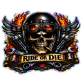 Ride or Die Skull Sticker – Biker Helmet Decal – 6.5 Inch Vinyl