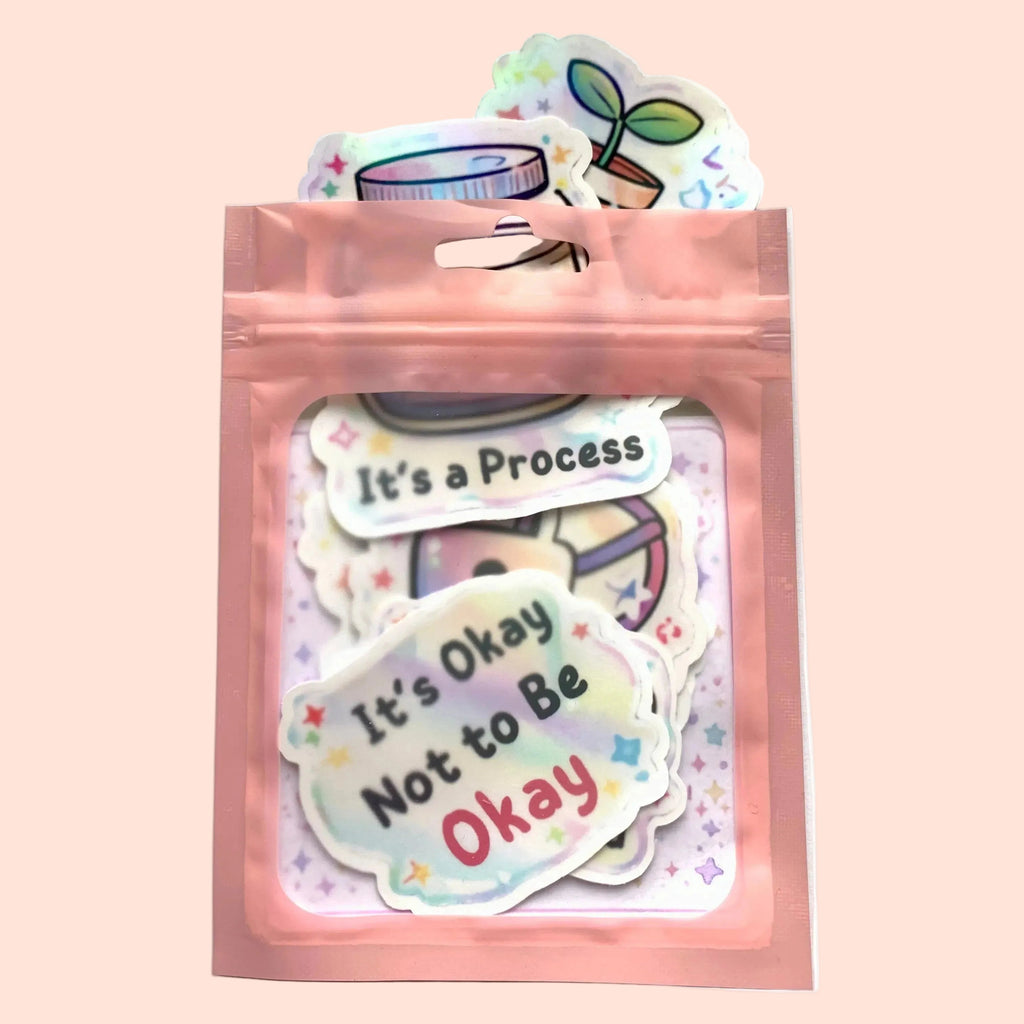 Cute Mental Health Sticker Pack 💖 | Kawaii Self Care Stickers | Waterproof Vinyl | Planner Laptop Decals | Handmade in Germany