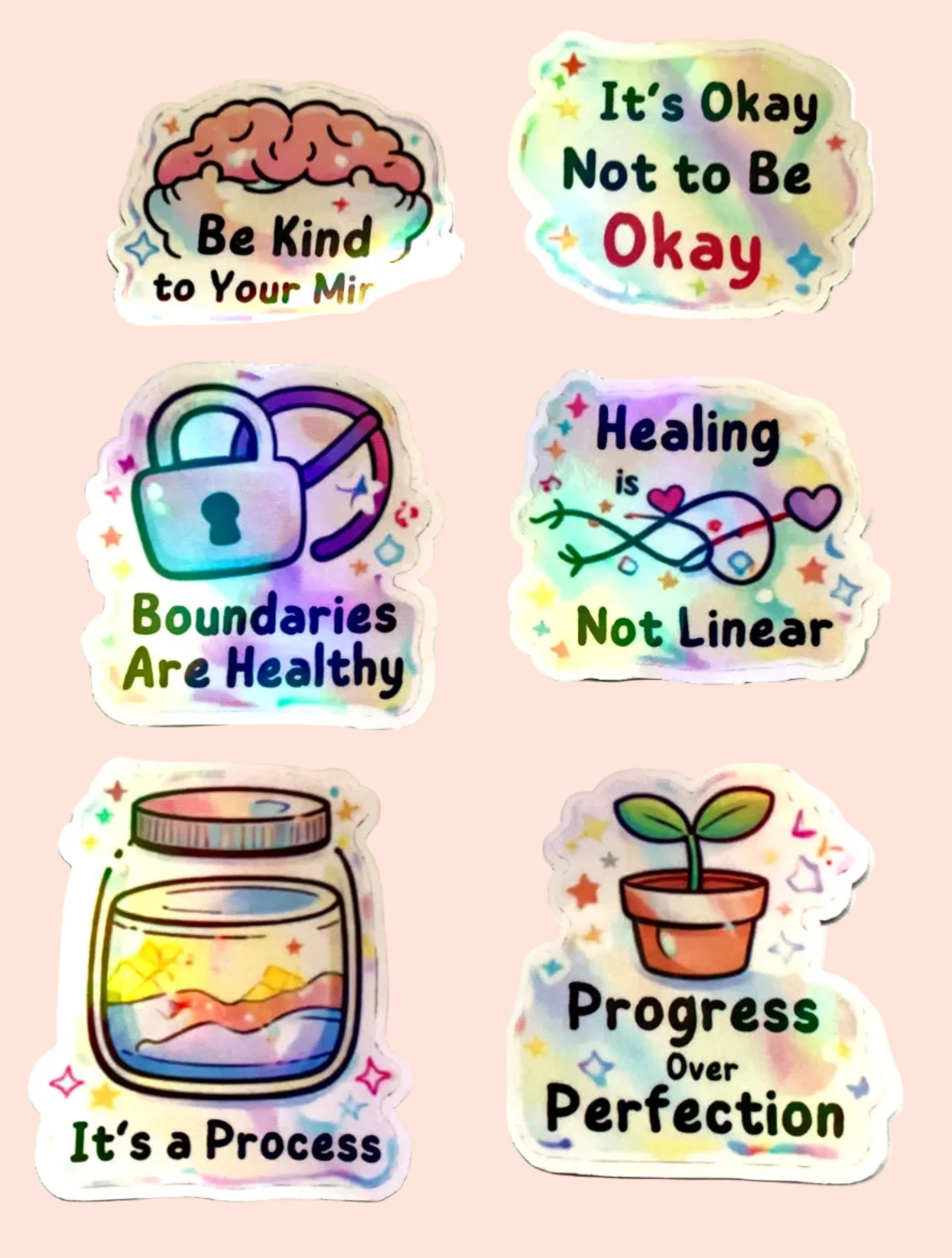 Cute Mental Health Sticker Pack 💖 | Kawaii Self Care Stickers | Waterproof Vinyl | Planner Laptop Decals | Handmade in Germany