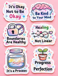 Cute Mental Health Sticker Pack 💖 | Kawaii Self Care Stickers | Waterproof Vinyl | Planner Laptop Decals | Handmade in Germany