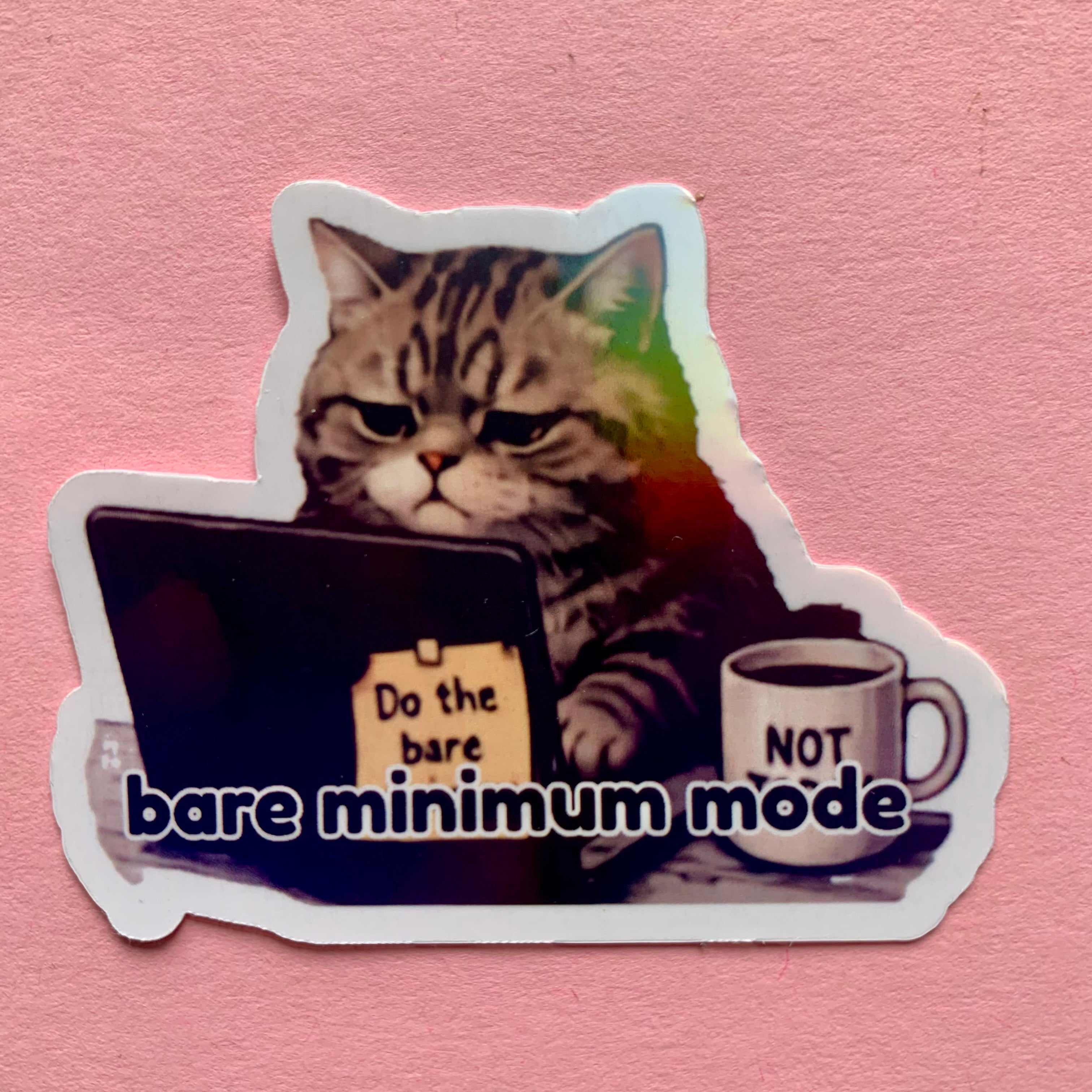 Burnout Cat Meme Sticker Pack | Funny Relatable Stickers | Waterproof Vinyl | Laptop, Journal, Gift