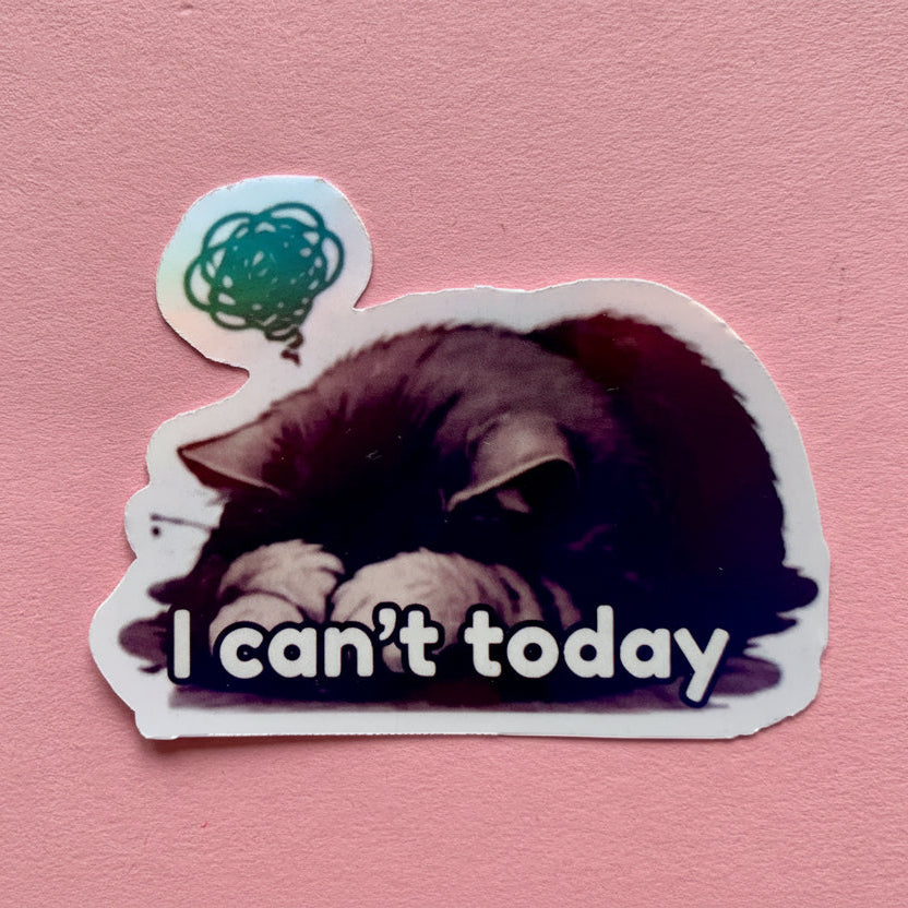 Burnout Cat Meme Sticker Pack | Funny Relatable Stickers | Waterproof Vinyl | Laptop, Journal, Gift