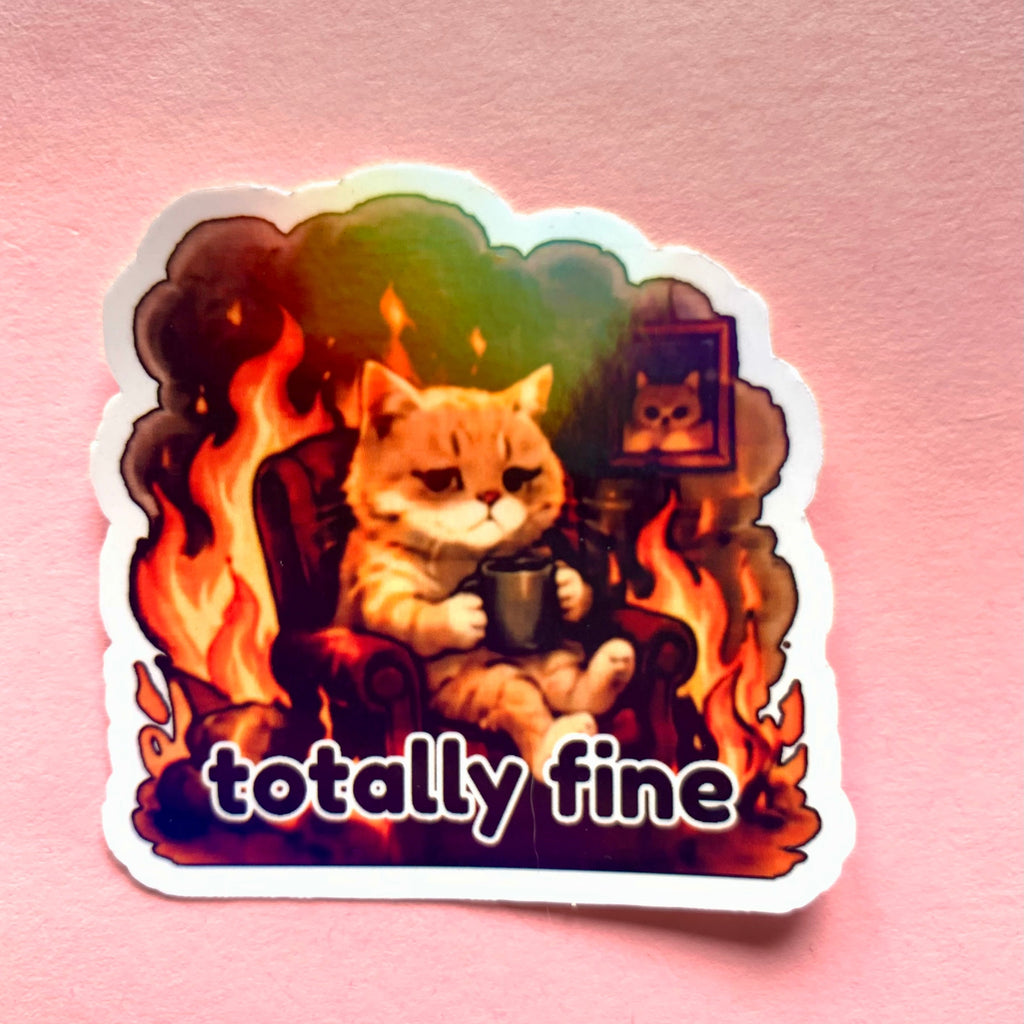 Burnout Cat Meme Sticker Pack | Funny Relatable Stickers | Waterproof Vinyl | Laptop, Journal, Gift