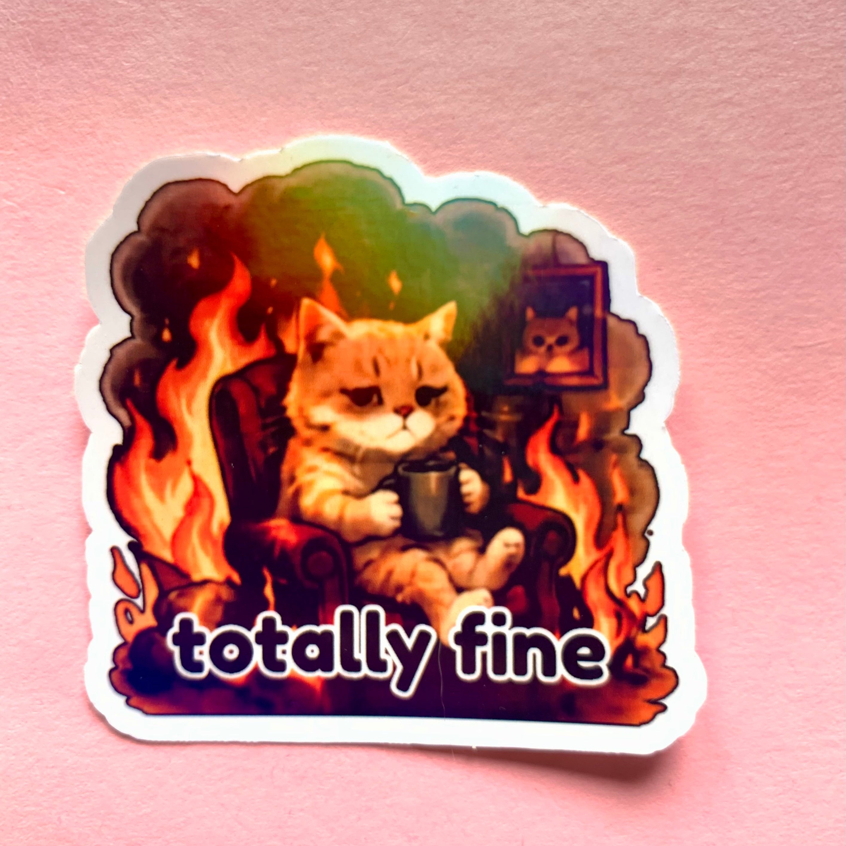 Burnout Cat Meme Sticker Pack | Funny Relatable Stickers | Waterproof Vinyl | Laptop, Journal, Gift